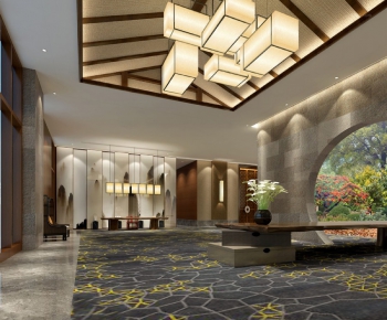 New Chinese Style Lobby Hall-ID:458685668