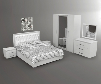 Simple European Style Double Bed-ID:394149929