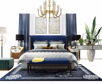 Post Modern Style Double Bed-ID:157440957