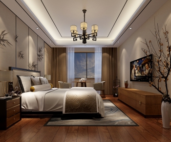 New Chinese Style Bedroom-ID:673701686
