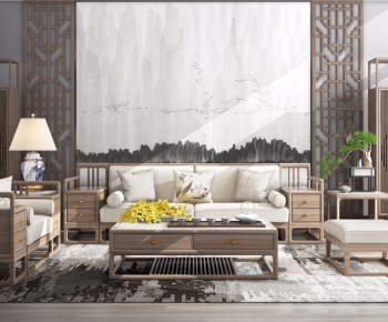 New Chinese Style Sofa Combination-ID:220770744
