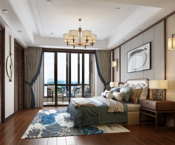 New Chinese Style Bedroom-ID:496208823