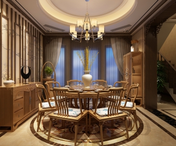 New Chinese Style Dining Room-ID:251982745