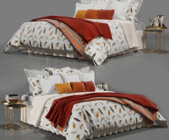 Modern Idyllic Style Double Bed-ID:389786893