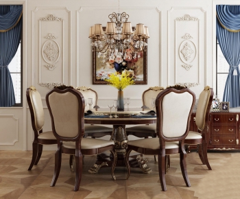 American Style Dining Table And Chairs-ID:832243779