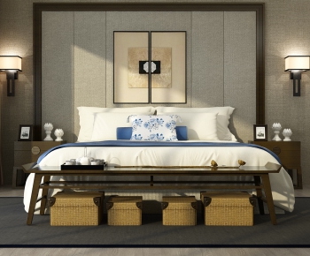 New Chinese Style Double Bed-ID:528859914