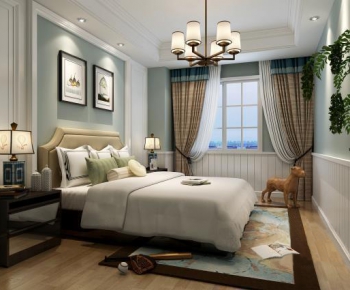 Modern American Style Bedroom-ID:679982248