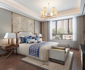 New Chinese Style Bedroom-ID:818769861