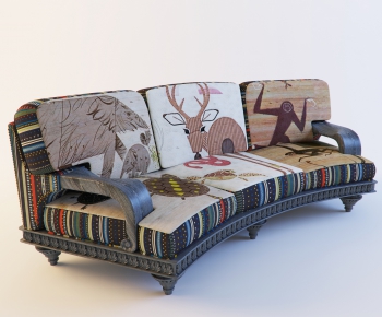 Nordic Style Three-seat Sofa-ID:624563136