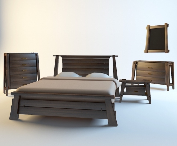 New Chinese Style Double Bed-ID:925216362