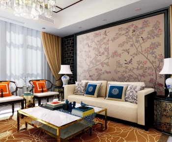 New Chinese Style Sofa Combination-ID:884860882