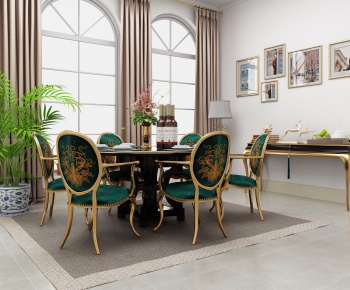 American Style Dining Table And Chairs-ID:566248285