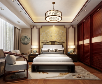 New Chinese Style Bedroom-ID:692747419