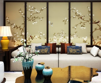 New Chinese Style Sofa Combination-ID:771986559