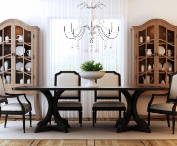 American Style Simple European Style Dining Table And Chairs-ID:959940567