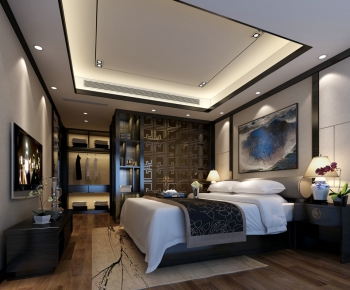 Modern New Chinese Style Bedroom-ID:143208838