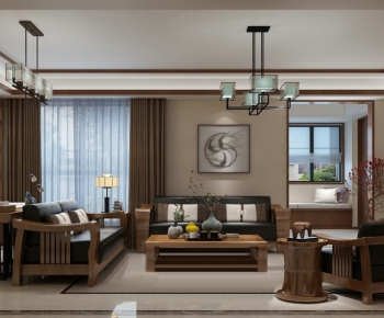 New Chinese Style A Living Room-ID:425310771