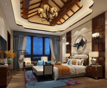 New Chinese Style Bedroom-ID:874056121