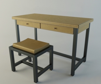 European Style Computer Desk And Chair-ID:780696422