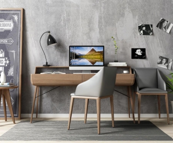 Nordic Style Computer Desk And Chair-ID:945576447