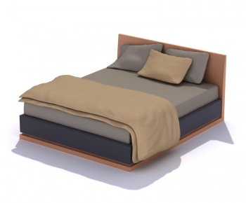 Modern Double Bed-ID:256282794