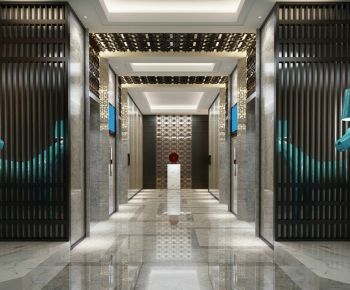 新中式走廊电梯厅-ID:773674743