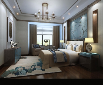 Modern New Chinese Style Bedroom-ID:374872762