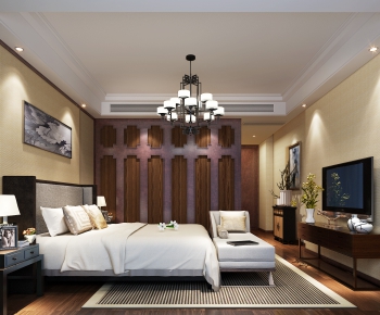 New Chinese Style Bedroom-ID:594798961