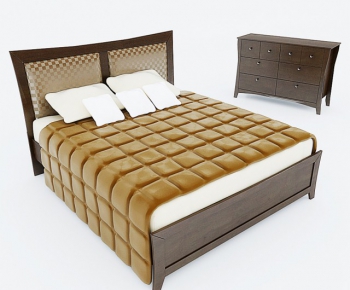Simple European Style Double Bed-ID:938978873
