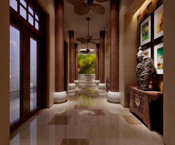 New Chinese Style Corridor Elevator Hall-ID:360915444