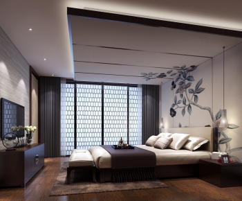 New Chinese Style Bedroom-ID:248029136