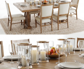 American Style Dining Table And Chairs-ID:484154597