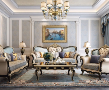 European Style New Classical Style A Living Room-ID:114566773