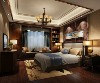 Modern New Chinese Style Bedroom-ID:422073918