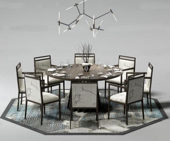 New Chinese Style Dining Table And Chairs-ID:710018643