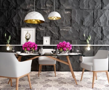 Modern Nordic Style Dining Table And Chairs-ID:668959911