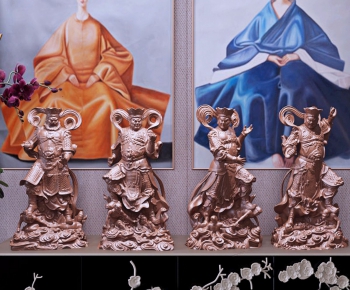 中式四大天王雕塑摆件-ID:785235377