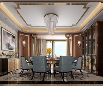 New Chinese Style Dining Room-ID:591412194