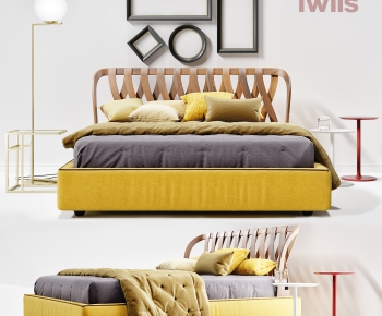Modern Double Bed-ID:925449992