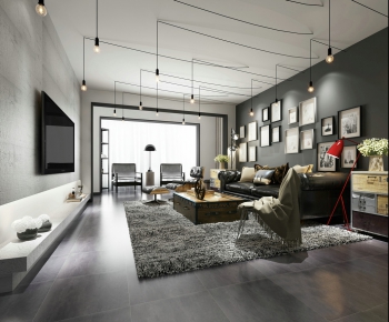 Modern Industrial Style A Living Room-ID:459708138