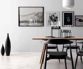 Modern Nordic Style Dining Table And Chairs-ID:106215174