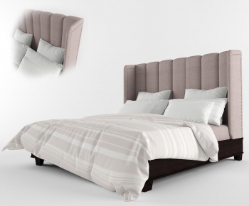 Modern American Style Double Bed-ID:993995899