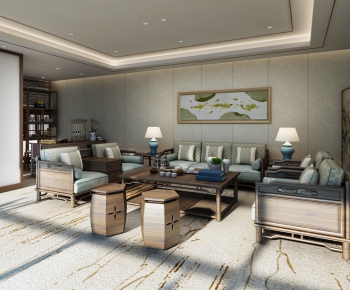 New Chinese Style A Living Room-ID:324433513