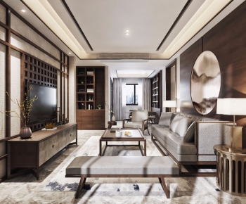 New Chinese Style A Living Room-ID:484732261