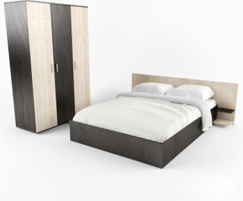 Modern Double Bed-ID:940875337