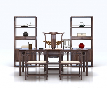 新中式书桌椅装饰架-ID:157943658