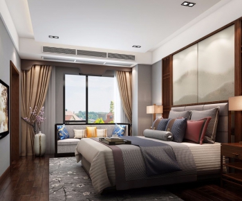 New Chinese Style Bedroom-ID:922357555