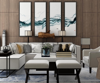 New Chinese Style Sofa Combination-ID:804372994