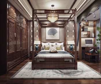 New Chinese Style Bedroom-ID:680525381