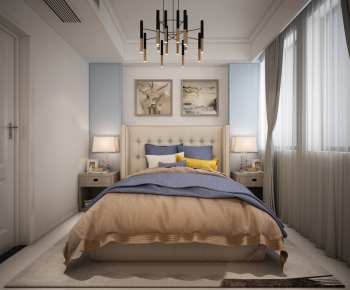 Simple European Style Bedroom-ID:863641312